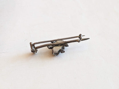 c. 1890s-1900s Silver Frog Brooch