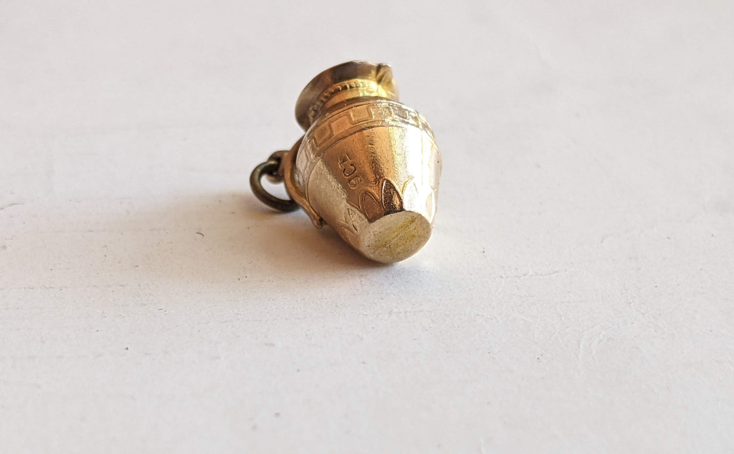 19th c. 9k Gold Jug Pendant / Charm