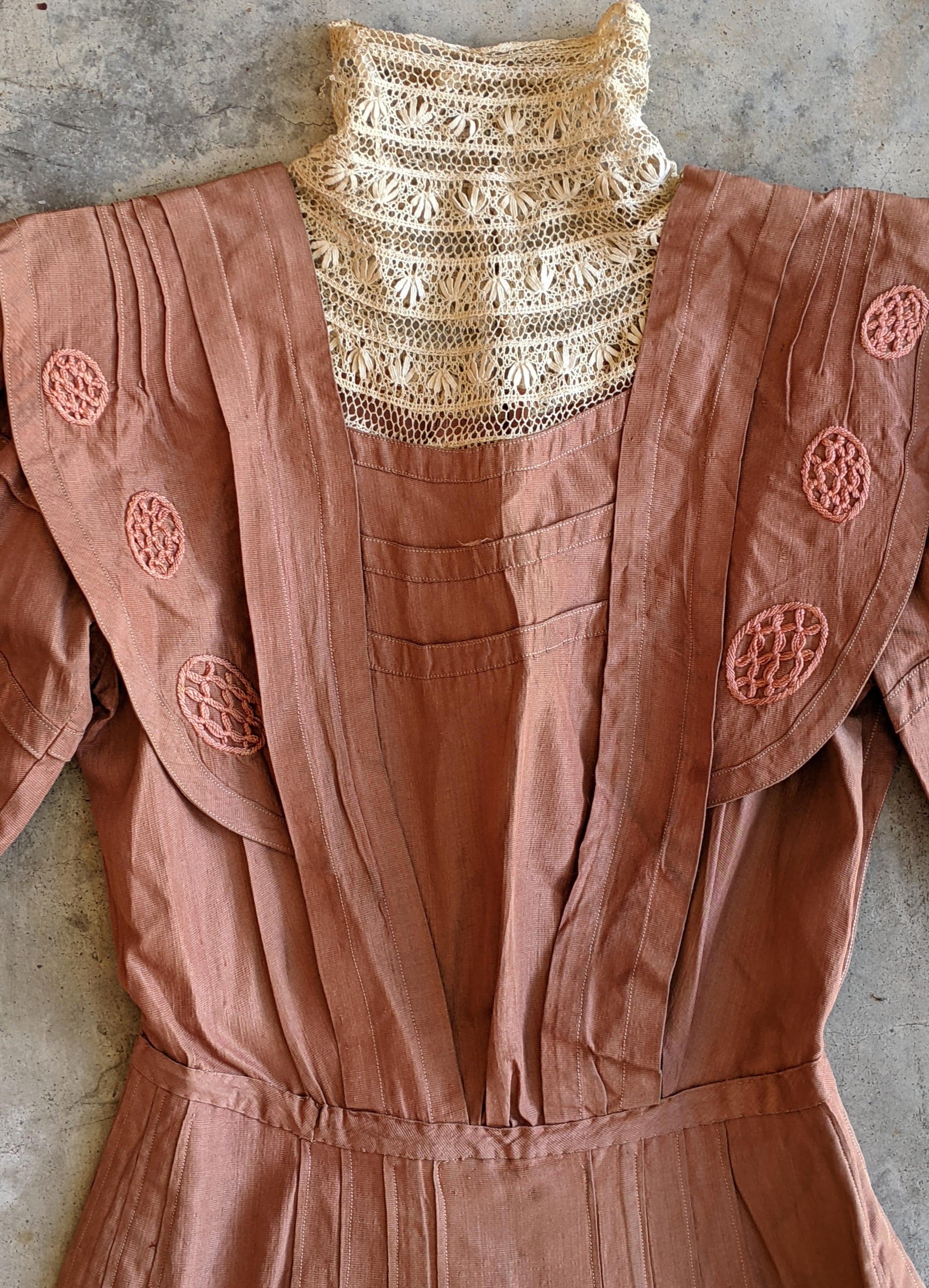 c. 1908-1909 Peach Silk Dress | Study + Display