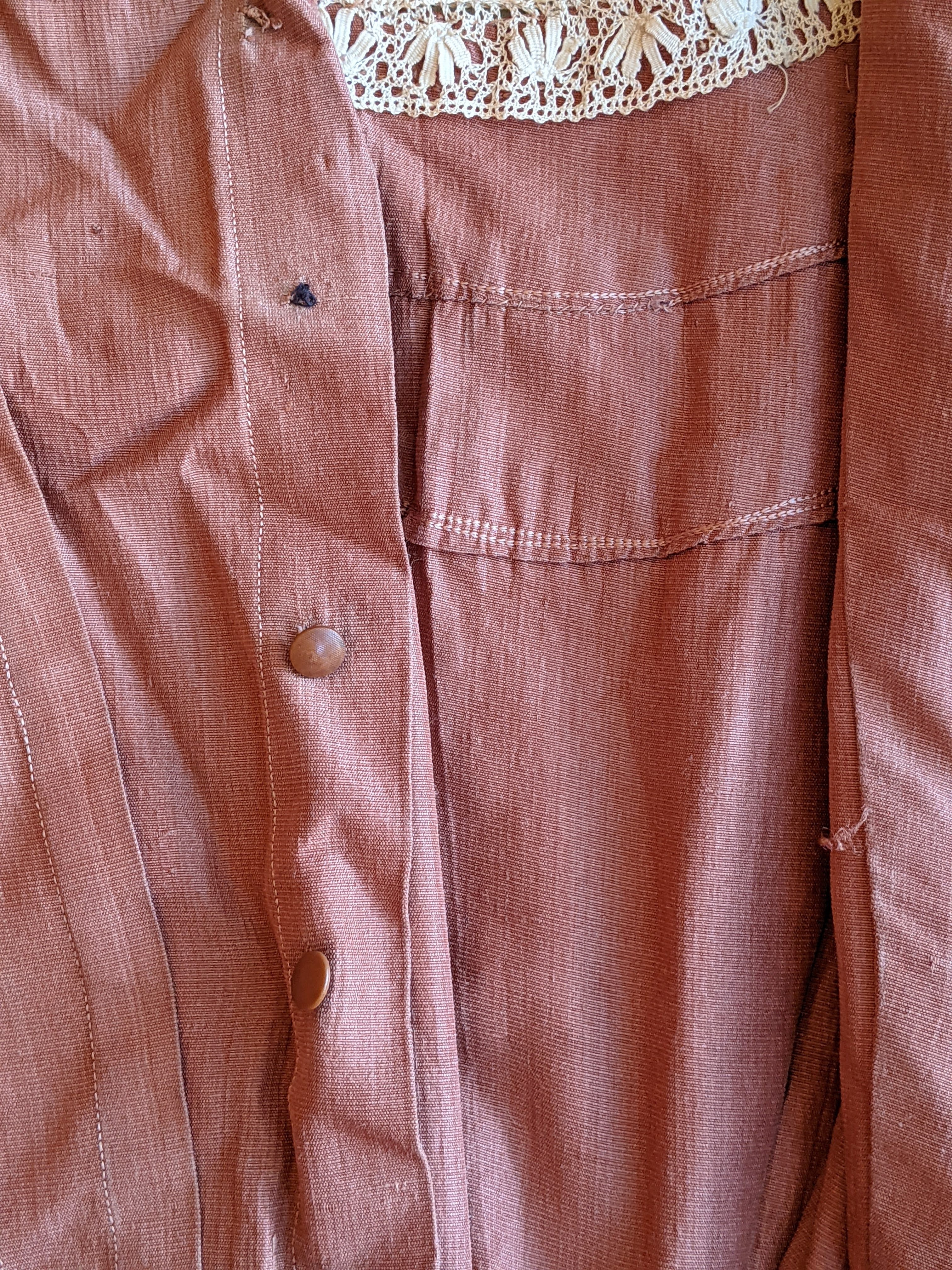 c. 1908-1909 Peach Silk Dress | Study + Display