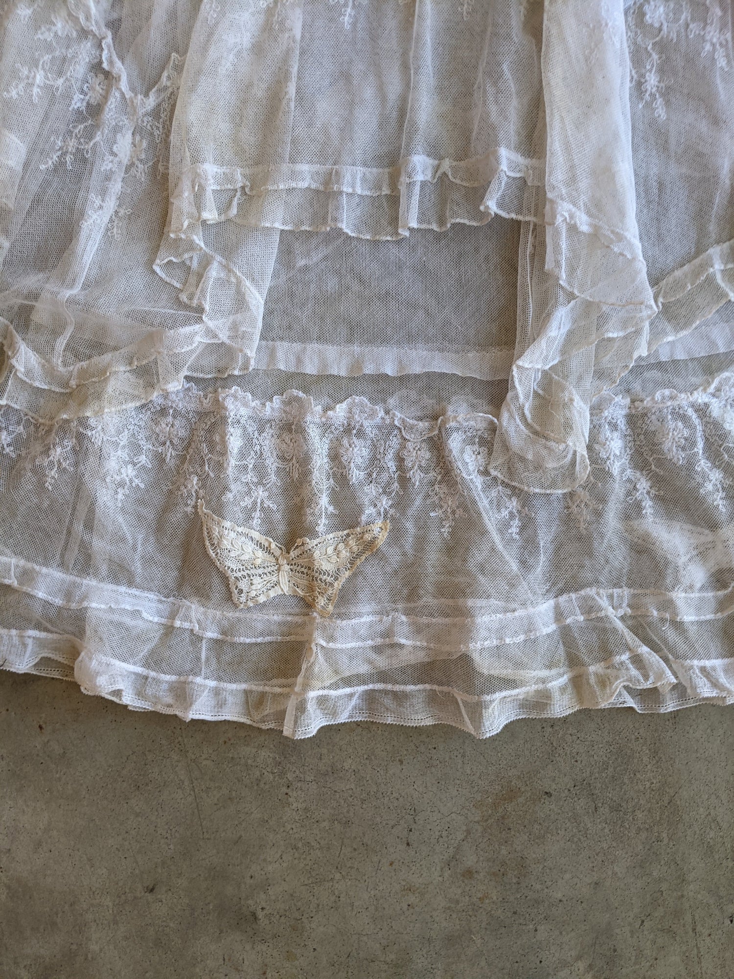 c. 1910s Net Lace Butterfly Dress