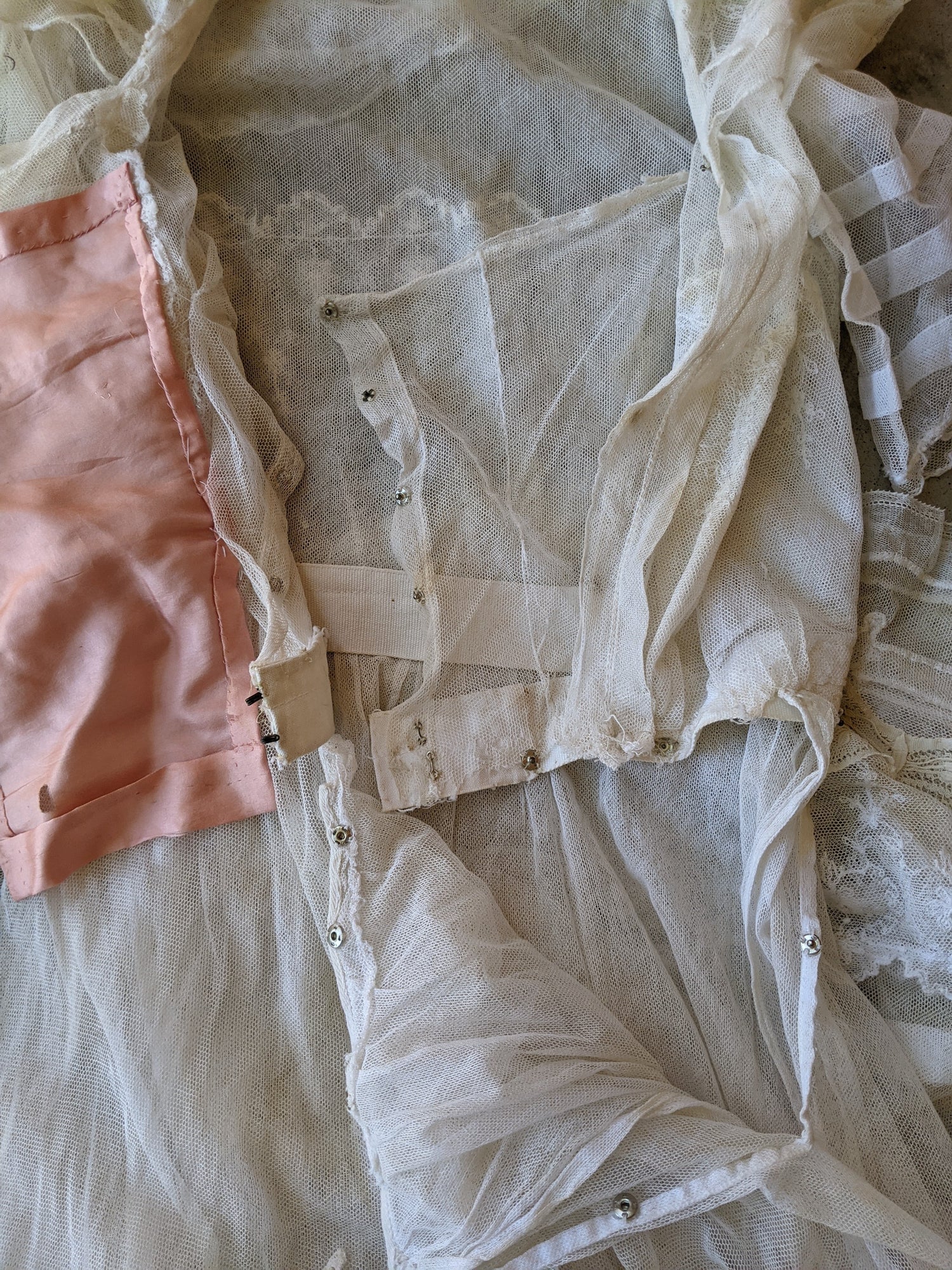 c. 1910s Net Lace Butterfly Dress