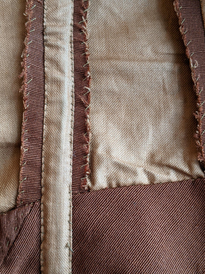 c. 1890s Silk + Velvet Novelty Print Bodice