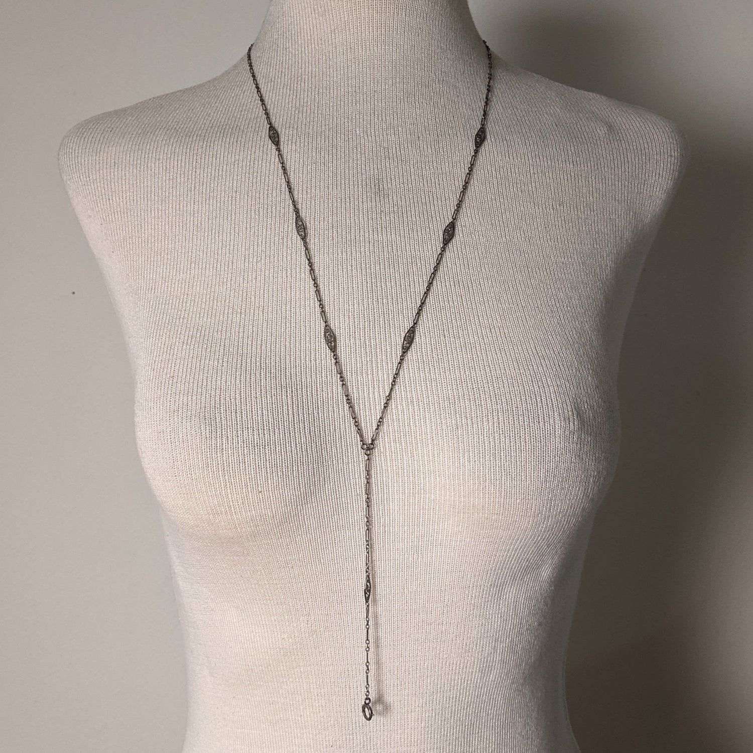 c. 1920s Sterling Silver Lorgnette Chain