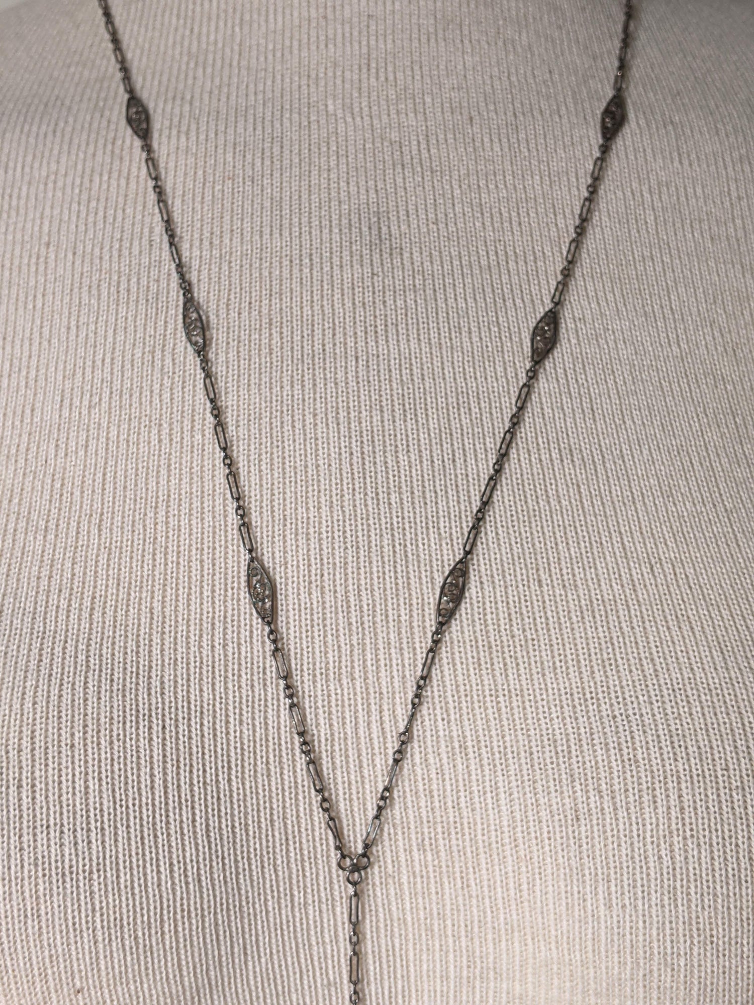 c. 1920s Sterling Silver Lorgnette Chain