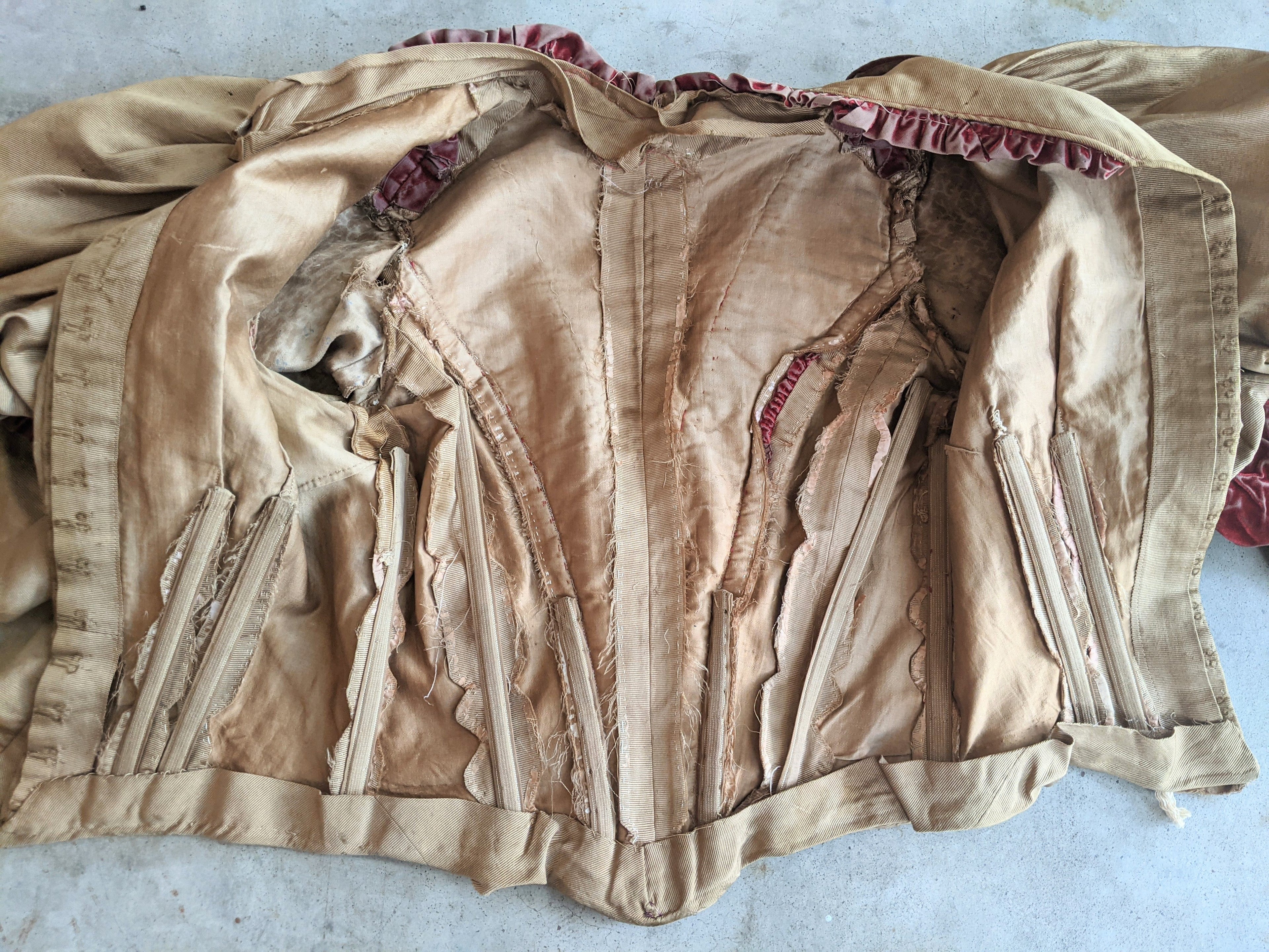 c. 1890s Gold and Burgundy Silk Dress | Study + Display