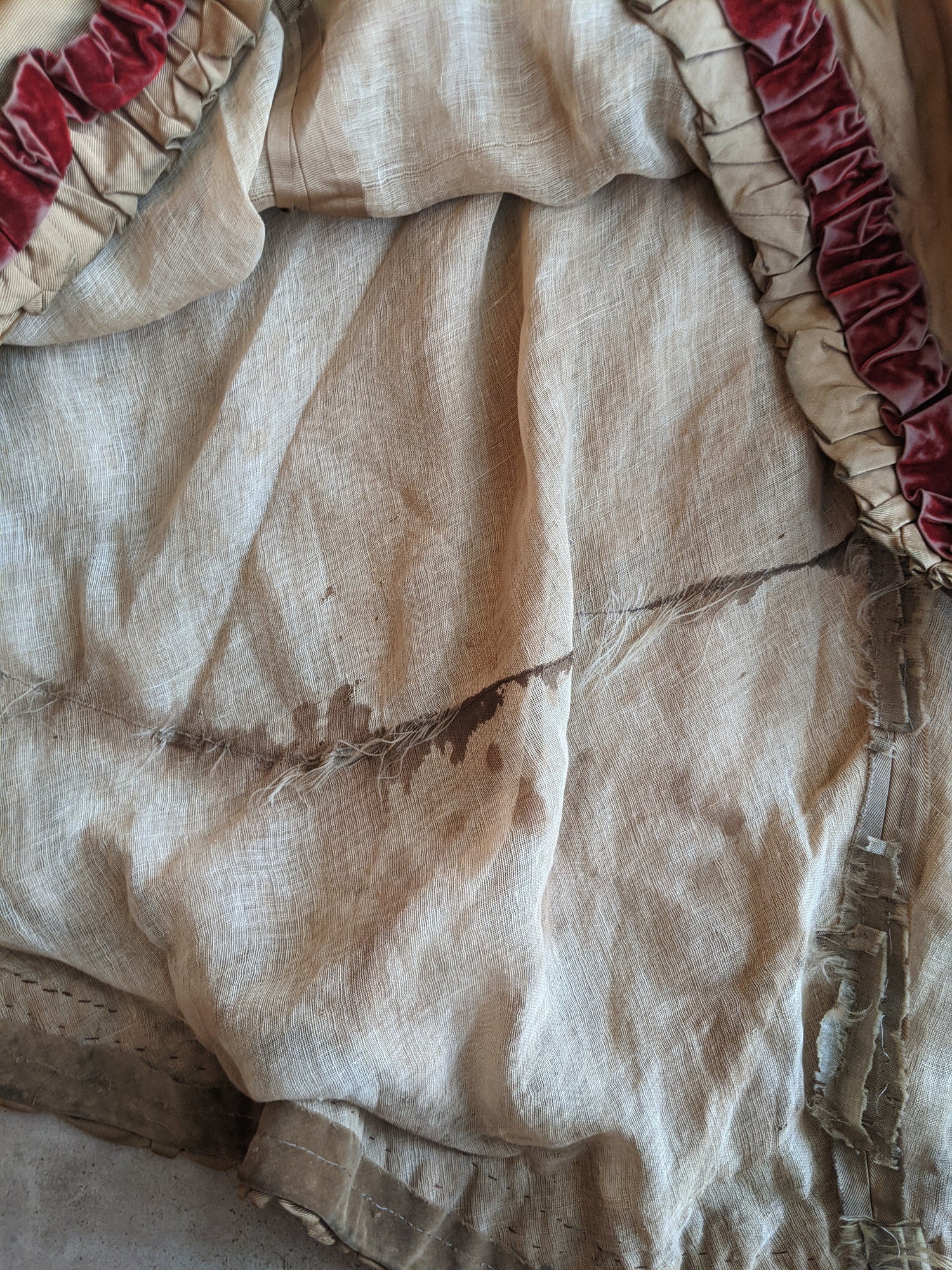 c. 1890s Gold and Burgundy Silk Dress | Study + Display