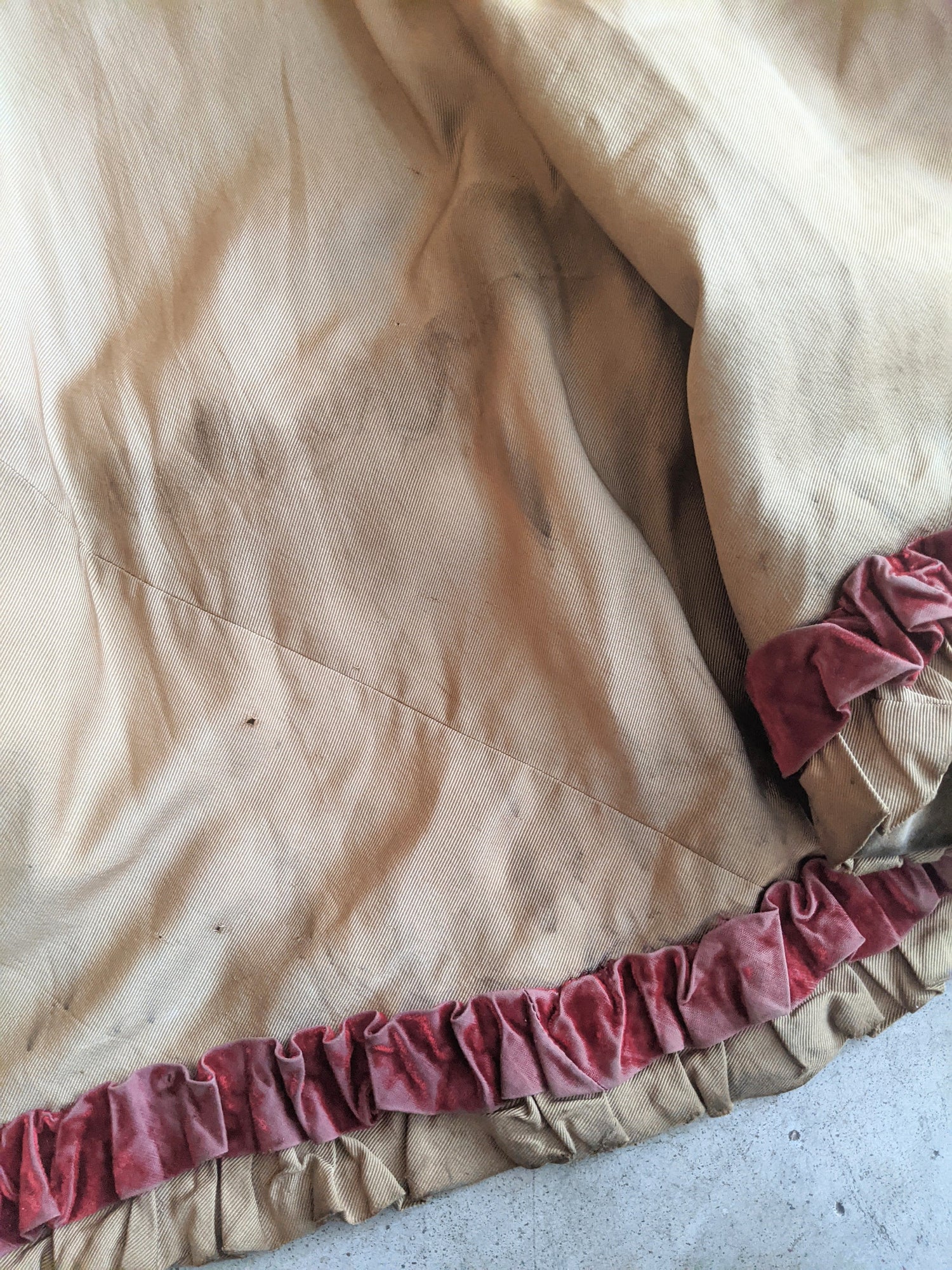 c. 1890s Gold and Burgundy Silk Dress | Study + Display