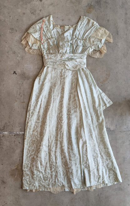 c. 1910 Seafoam Green Silk Gown | Study + Display
