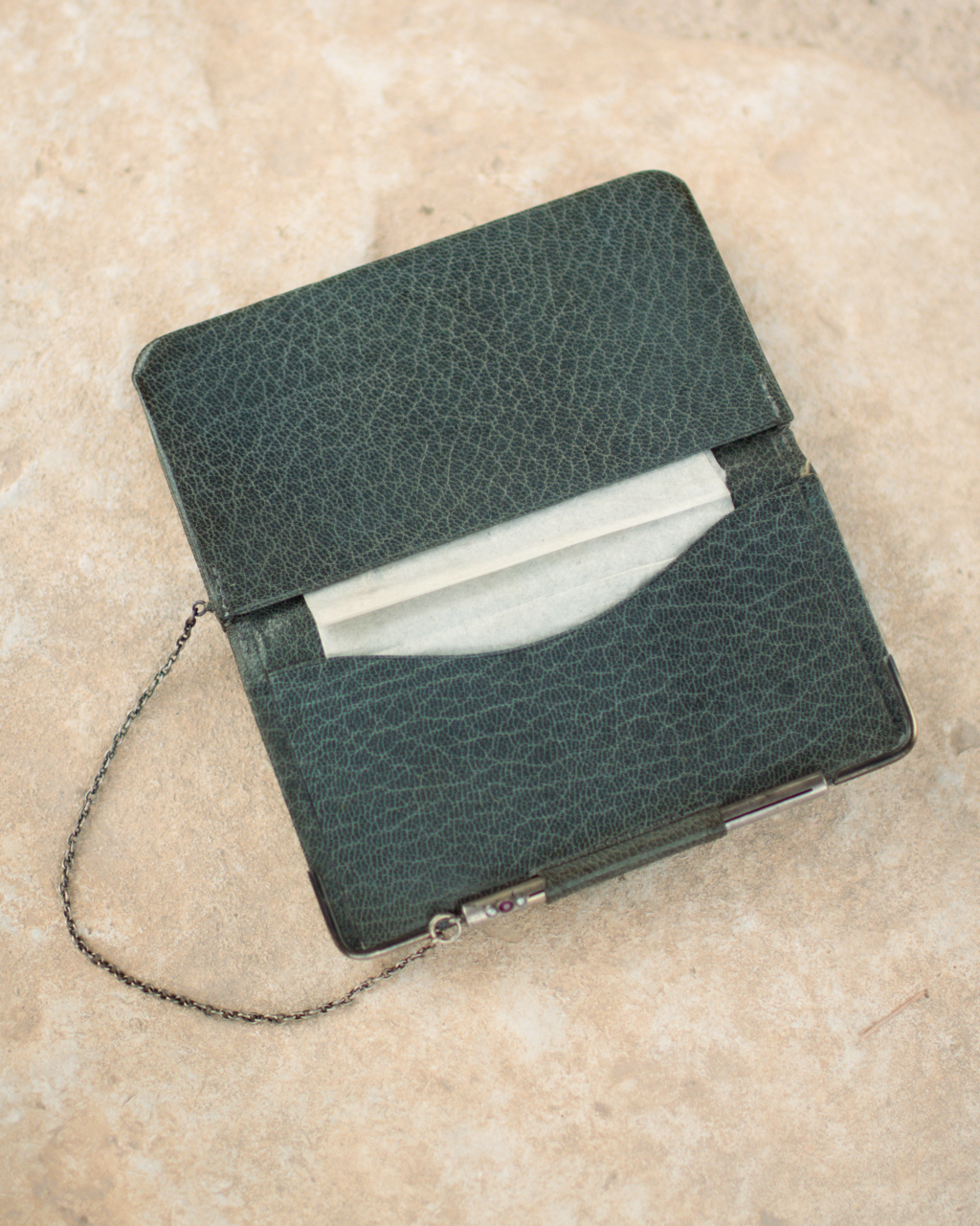 Antique French Leather Purse with Snake Clasp by Maison Maquet