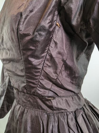 1860s Purple Silk Dress