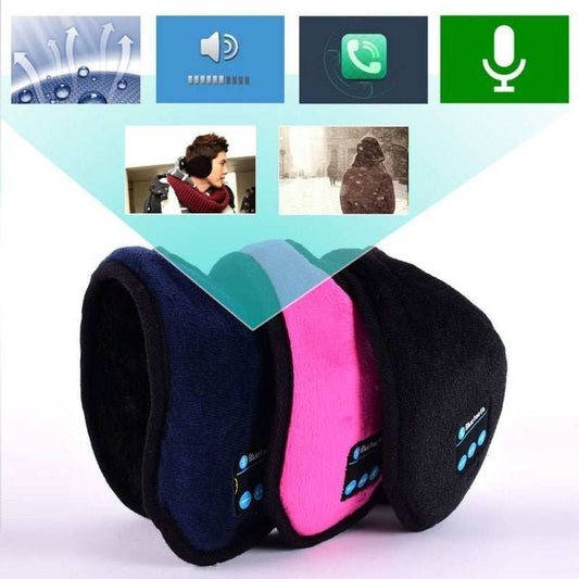 Bluetooth earmuffs with built-in headset and microphone for hands-free phone use in winter