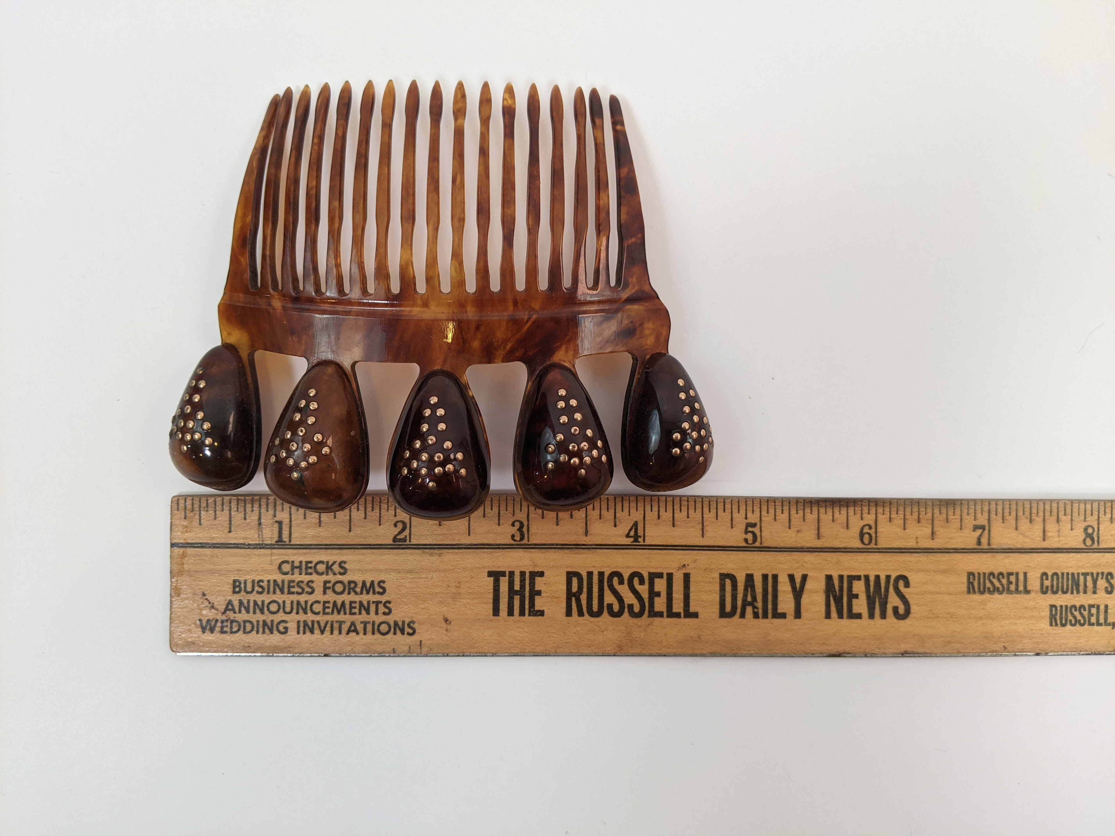 Victorian Faux Tortoise Shell Hair Comb