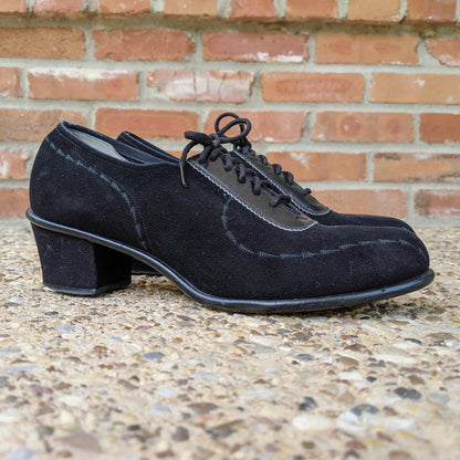 1950s Lace Up Suede Oxfords | Sz 7