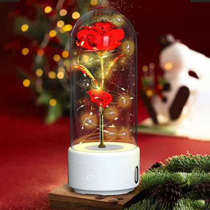 Creative 2 In 1 Rose Flowers LED Light And Bluetooth - compatible Speaker Valentine&