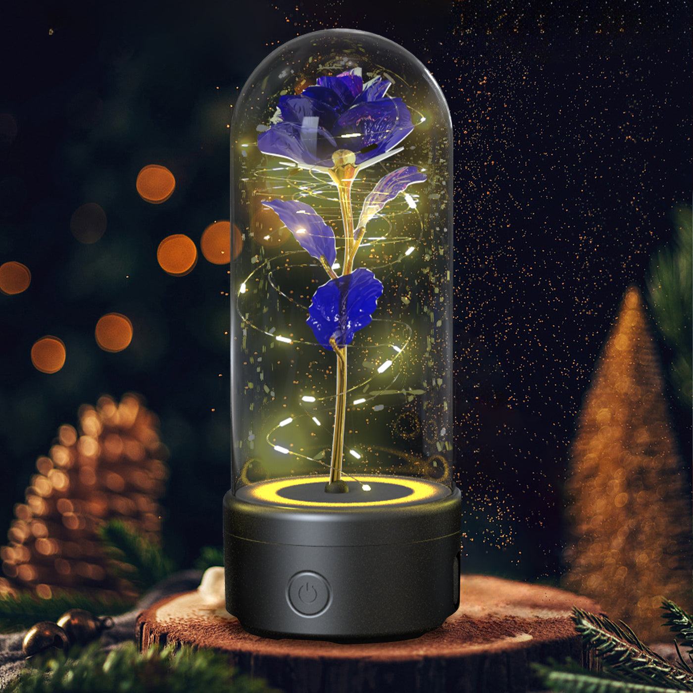 Creative 2 In 1 Rose Flowers LED Light And Bluetooth - compatible Speaker Valentine&