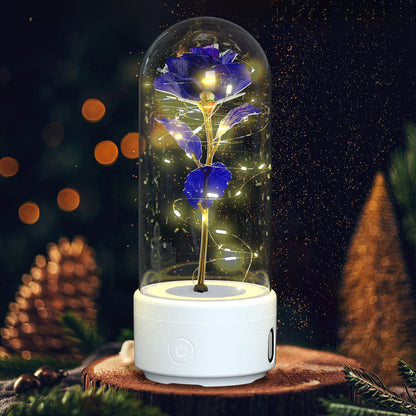 Creative 2 In 1 Rose Flowers LED Light And Bluetooth - compatible Speaker Valentine&