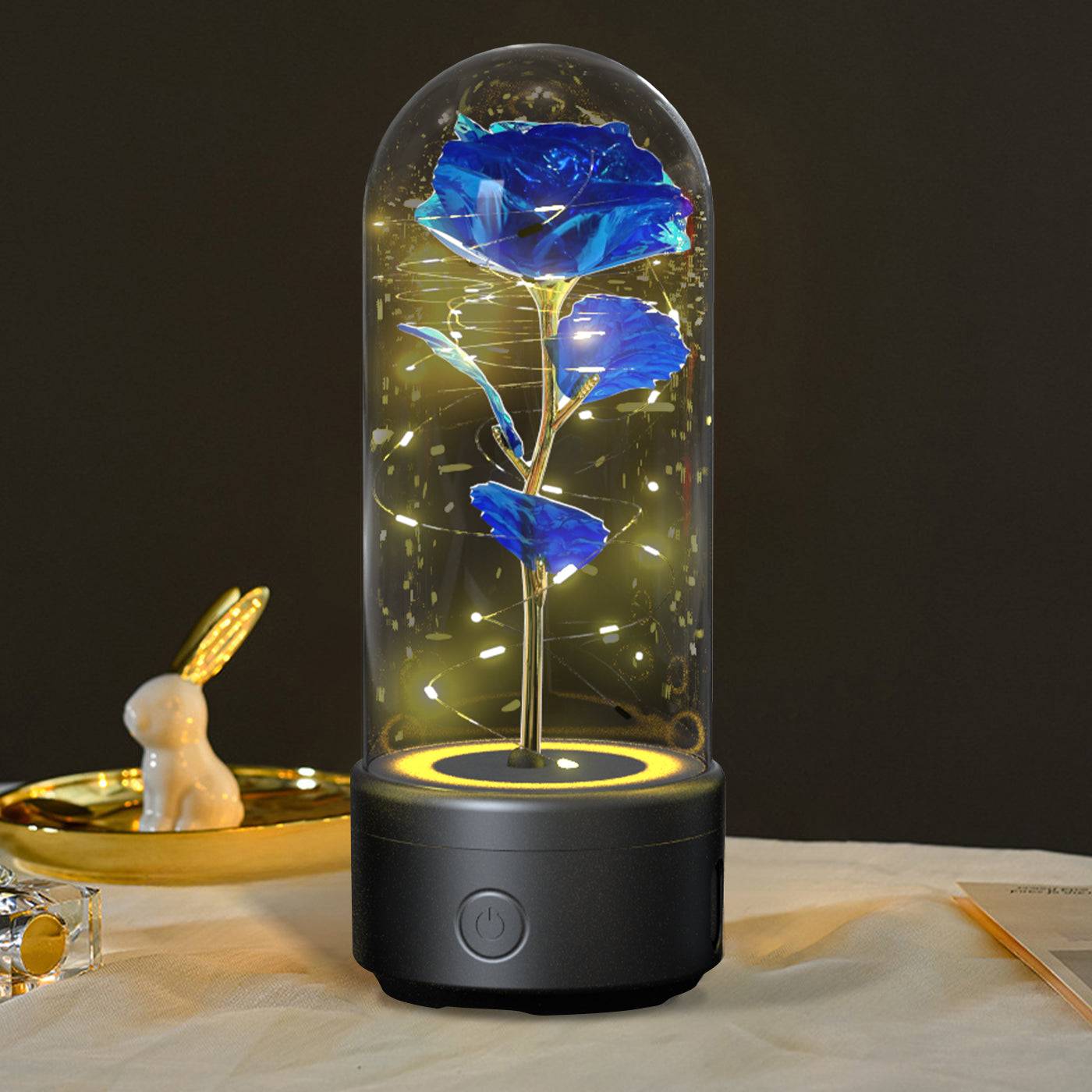 Creative 2 In 1 Rose Flowers LED Light And Bluetooth - compatible Speaker Valentine&