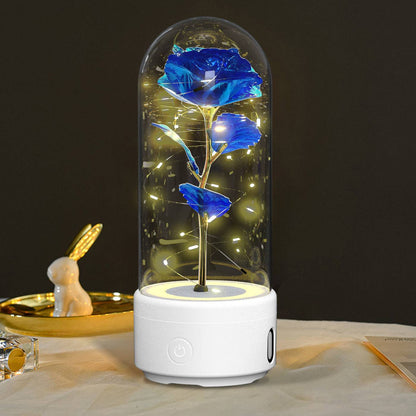 Creative 2 In 1 Rose Flowers LED Light And Bluetooth - compatible Speaker Valentine&