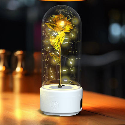 Creative 2 In 1 Rose Flowers LED Light And Bluetooth - compatible Speaker Valentine&