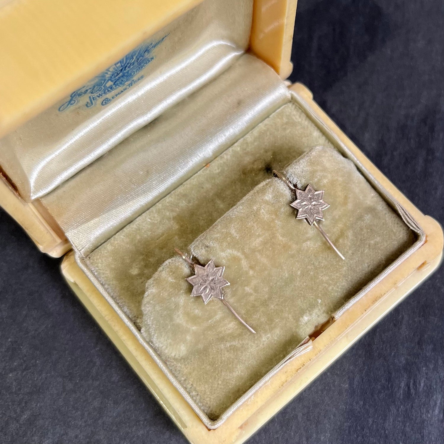 c. 1890s-1900s Star Earrings