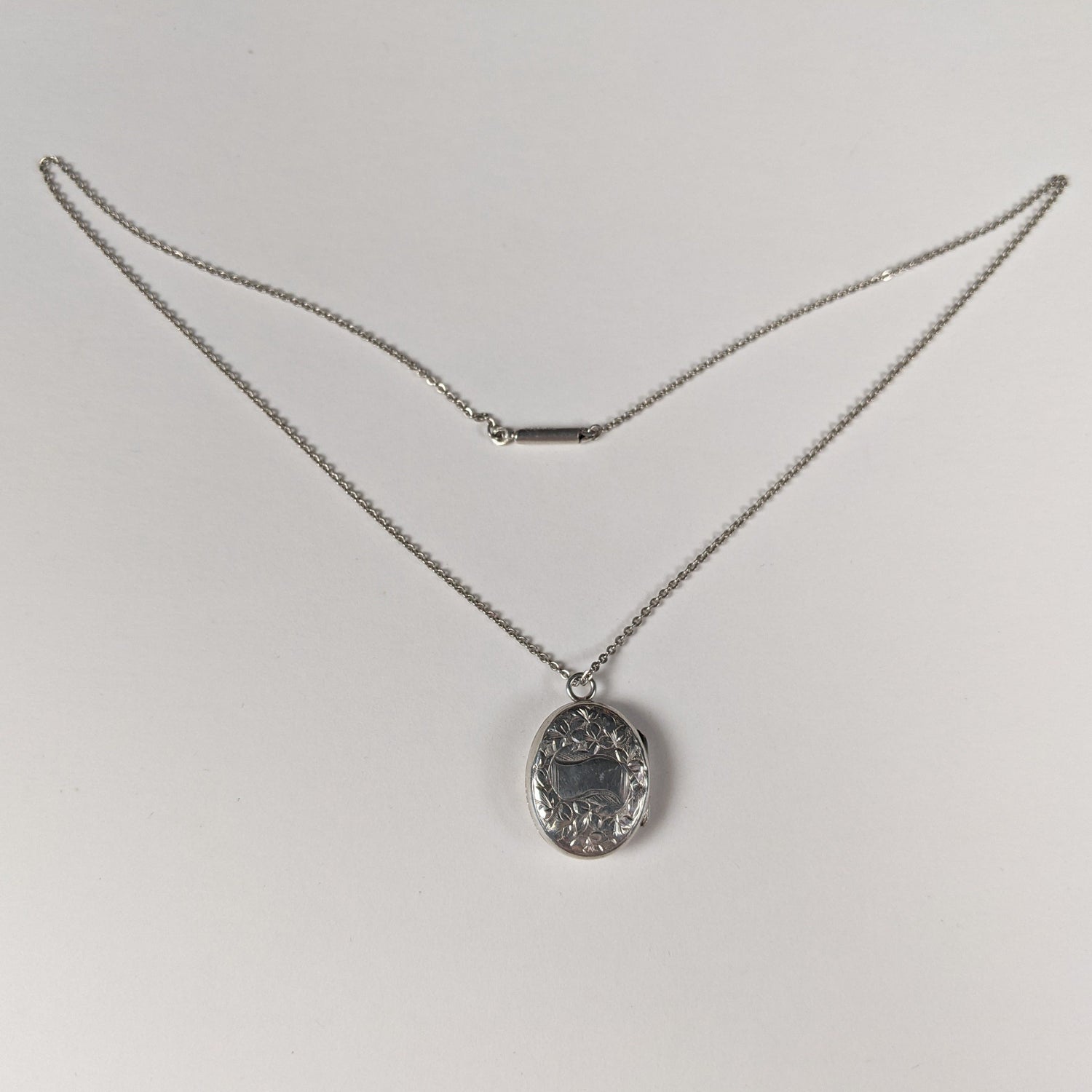 1899 Silver Locket + Chain