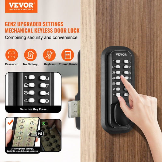 VEVOR Mechanical Keyless  14 Digit Keypad Entry Door Lock