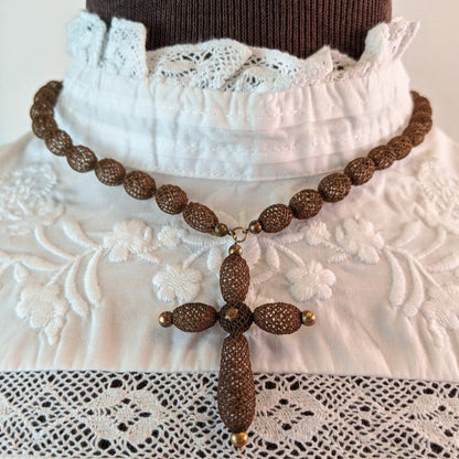 1840s-1870s Victorian Hairwork Necklace
