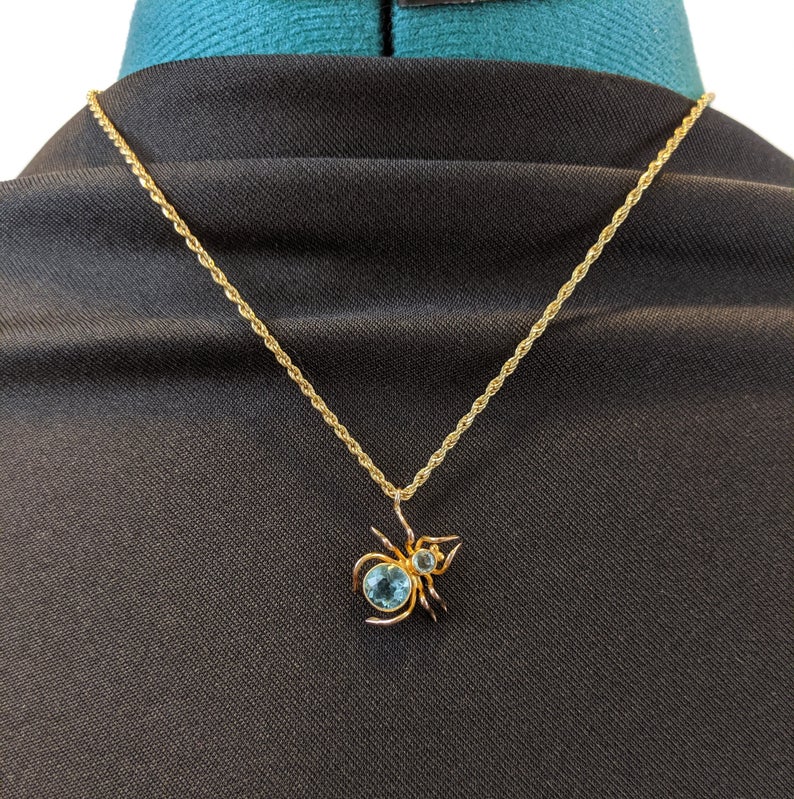 RESERVED - Antique 9k Gold Spider Pendant