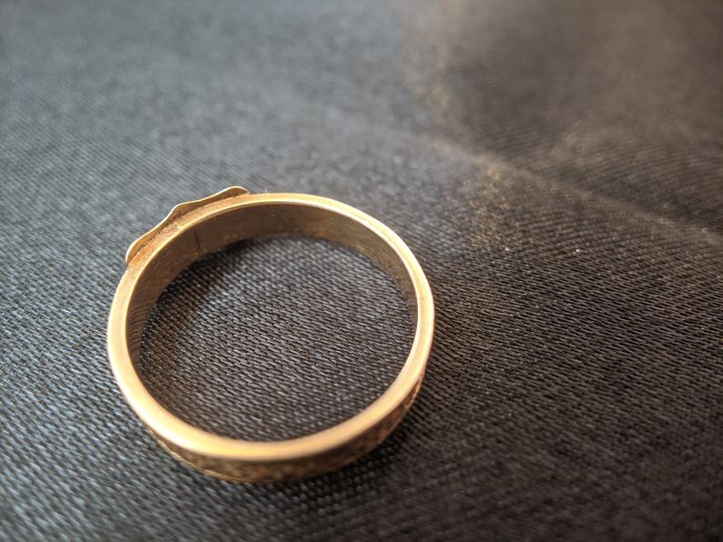 Victorian 14k Gold Mourning Ring | Plaited Hair