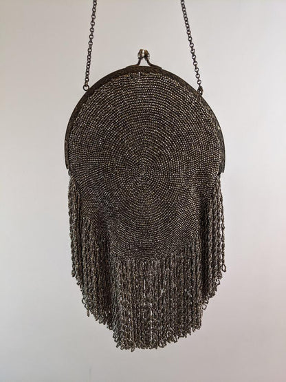 1910s - 1920s Cut Steel Beaded Purse