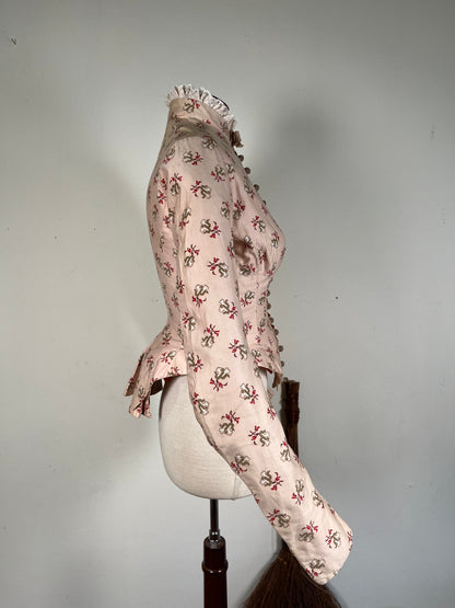 c. 1880s Cotton Sateen Printed Bodice