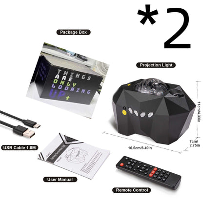 Usb Water Pattern Bluetooth Music Ocean Star Projector Lamp - Gadgets &amp; Gifts