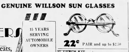 Green Tinted Willson Glasses c. 1920s